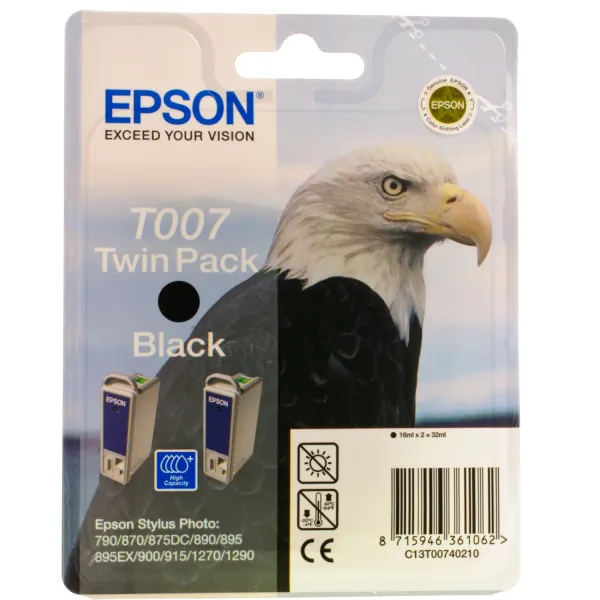 Комплект картриджів T007402 чорний, 2 шт Epson (C13T00740210) - Фото 3