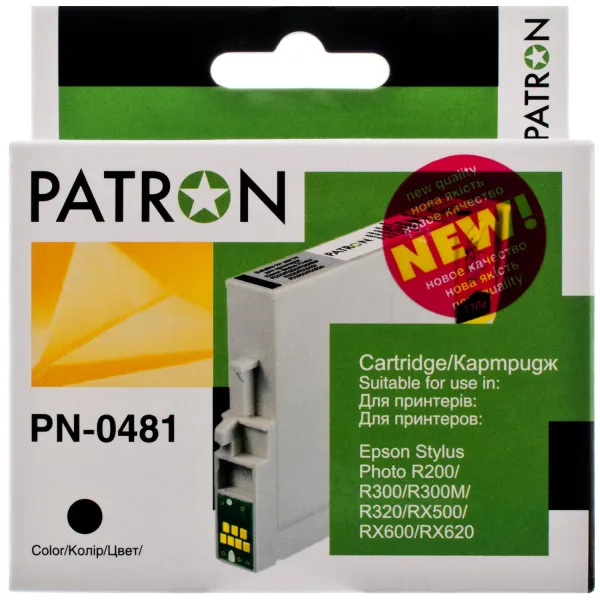 Картридж совместимый Epson T0481 (C13T04814010) 460 стр, черный Patron (PN-0481)