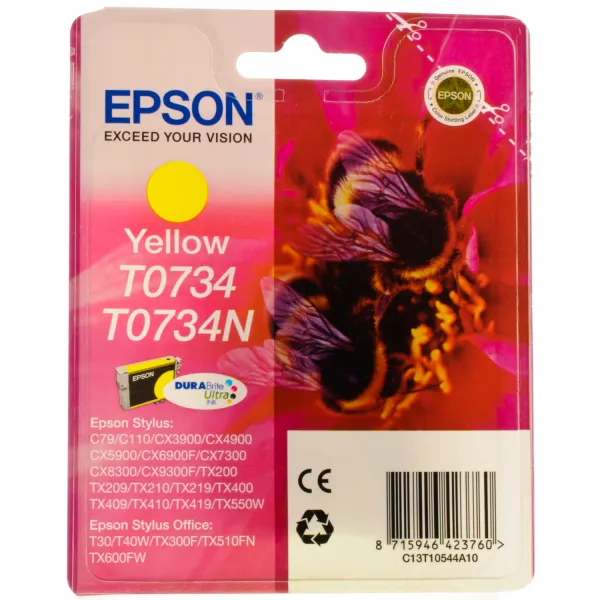 Картридж T0734/T1054 желтый Epson (C13T07344А10/C13T10544A10) - Фото 2