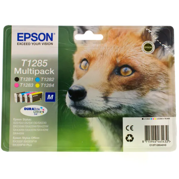Комплект картриджей T128540/T128540 черный, голубой, пурпурный, желтый Epson (C13T12854010/C13T12854012) - Фото 3