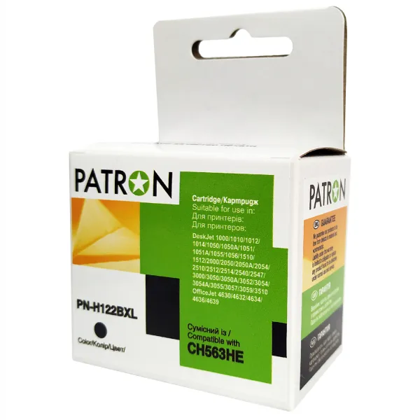 Картридж совместимый HP 122XL (CH561HE/CH563HE) 480 стр, черный Patron (PN-H122BXL)