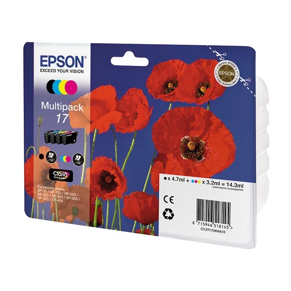 Комплект картриджей T17064A черный, голубой, пурпурный, желтый Epson (C13T17064A10)