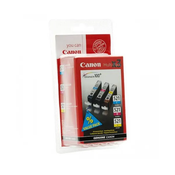 Комплект картриджей CLI-521 голубой, пурпурный, желтый Canon (2934B010)