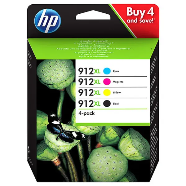 Комплект картриджей №912XL черный, голубой, пурпурный, желтый HP (3YP34AE)