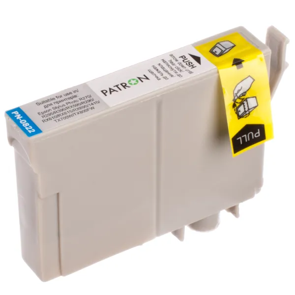 Картридж совместимый Epson T0812/T0822 XL (C13T11124A10/C13T11224A10) 900 стр, голубой Patron (PN-0822) - Фото 4