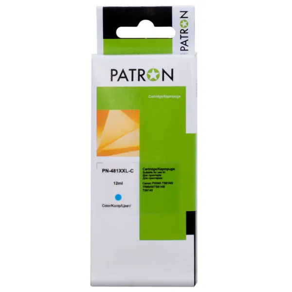 Картридж совместимый Canon CLI-481C XXL (1990C001) 820 стр, голубой Patron (PN-481XXL-C)