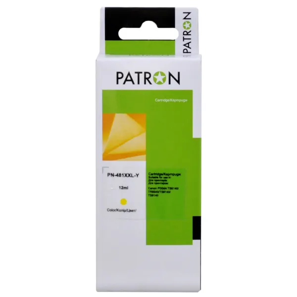 Картридж совместимый Canon CLI-481Y XXL (1992C001) 824 стр, желтый Patron (PN-481XXL-Y)