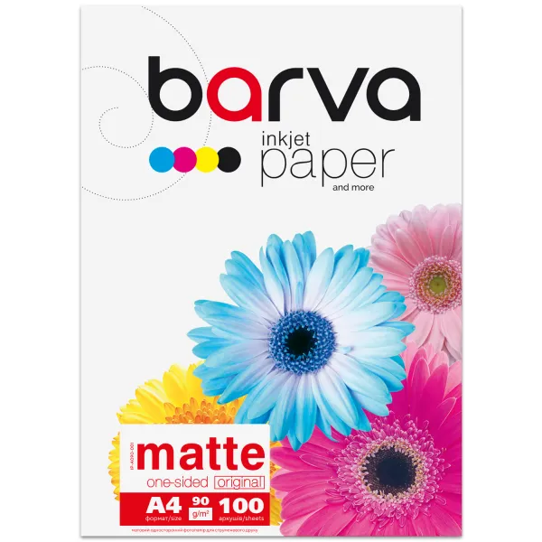 Фотобумага матовая 90 г/м2, А4, 100 л Original Barva (IP-A090-001)