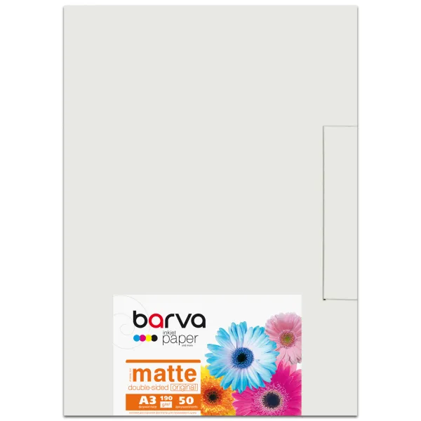 Фотопапір матовий двосторонній 190 г/м2, A3, 50 арк Original Barva (IP-B190-124)