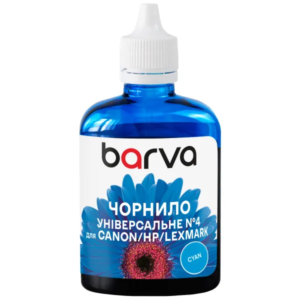 Чернила для Canon/HP/Lexmark универсальные №4 90 г, водорастворимые, голубые Barva (CU4-472)