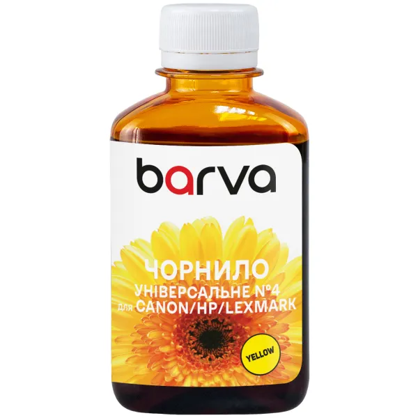 Чернила для Canon/HP/Lexmark универсальные №4 180 г, водорастворимые, желтые Barva (CU4-478) - Фото 1 