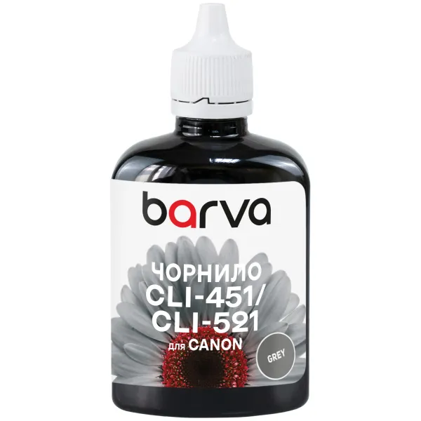 Чернила совместимые для Canon CLI-426/CLI-451/CLI-521 специальные 90 г, водорастворимые, серые Barva (C521-469)