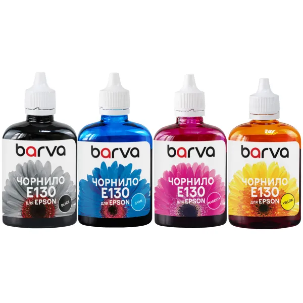 Комплект чернил совместимых для Epson T073/T092/T129/T130 специальные 4x90 г, пигментные, BK/C/M/Y Barva (E130-090-MP)