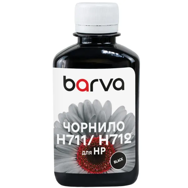 Чернила для HP 711/712 BK специальные 180 мл, пигментные, черные Barva (H711-857)