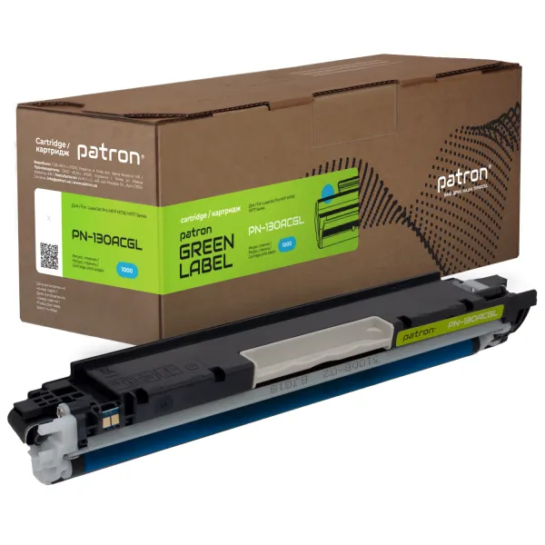 Тонер-картридж совместимый HP 130A (CF351A) Green Label, голубой Patron (PN-130ACGL)