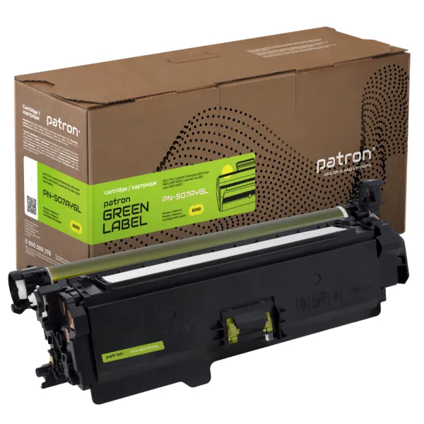Картридж совместимый HP 507A (CE402A) желтый Green Label Patron (PN-507AYGL)