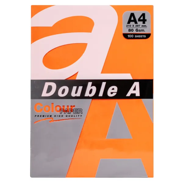 Бумага офисная цветная А4, 80 г/м2, 100 л, 5 цветов Rainbow 5 Bright Double A (151307)