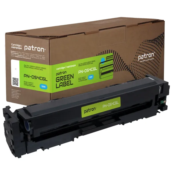 Картридж совместимый Canon 054 Green Label, голубой Patron (PN-054CGL)