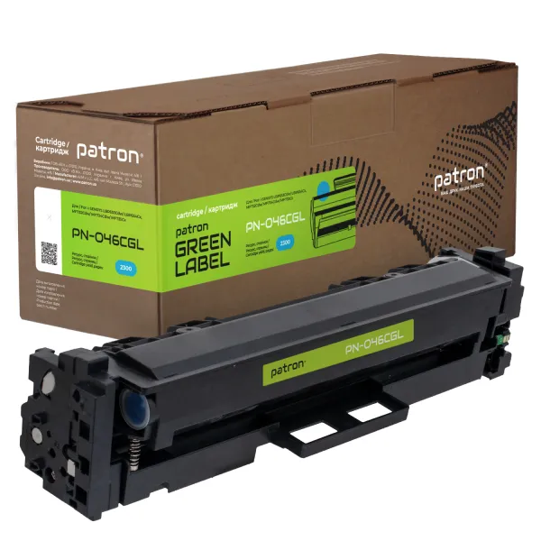 Картридж совместимый Canon 046 Green Label, голубой Patron (PN-046CGL)