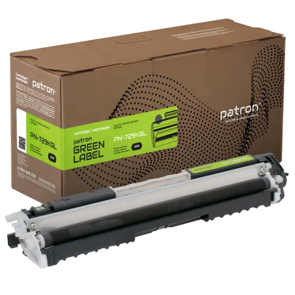 Тонер-картридж совместимый Canon 729 черный Green Label Patron (PN-729KGL)