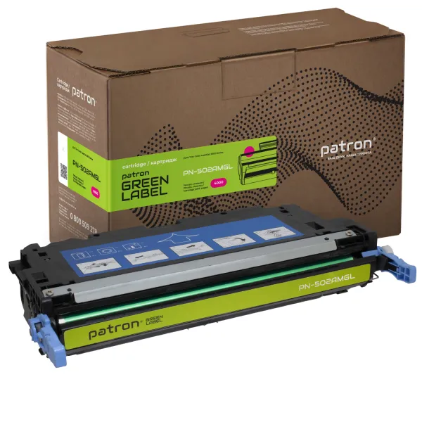 Картридж совместимый HP 502A (Q6473A) Green Label, пурпурный Patron (PN-502AMGL)
