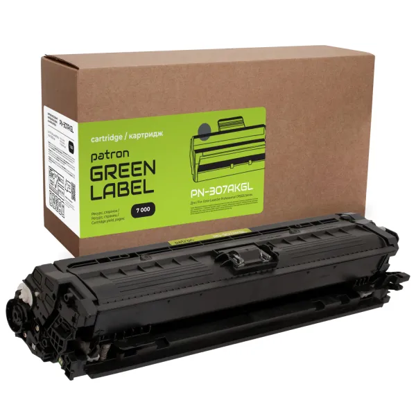 Картридж совместимый HP 307A (CE740A) черный Green Label Patron (PN-307AKGL)