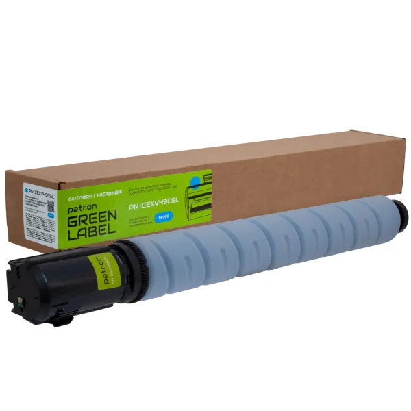 Тонер-картридж совместимый Canon C-EXV49 голубой Green Label Patron (PN-CEXV49CGL)
