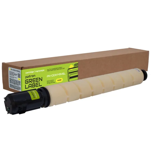 Тонер-картридж совместимый Canon C-EXV49 желтый Green Label Patron (PN-CEXV49YGL)