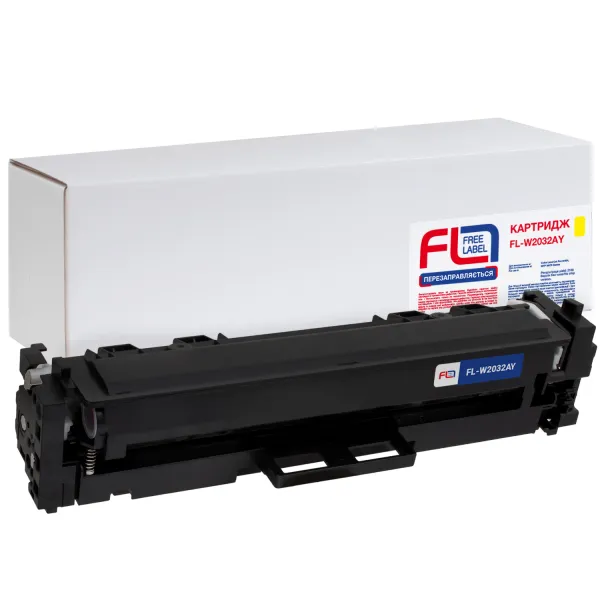 Картридж совместимый HP 415A (W2032A) желтый, версия без чипа Free Label (FL-W2032AY)