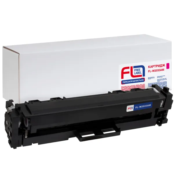 Картридж совместимый HP 415A (W2033A) пурпурный, версия без чипа Free Label (FL-W2033AM)