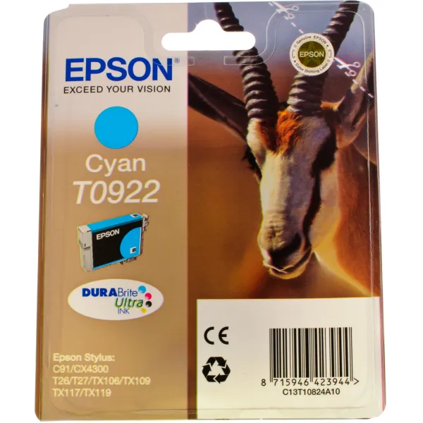 Картридж T09224A/T10824A блакитний Epson (C13T10824A10) - Фото 2