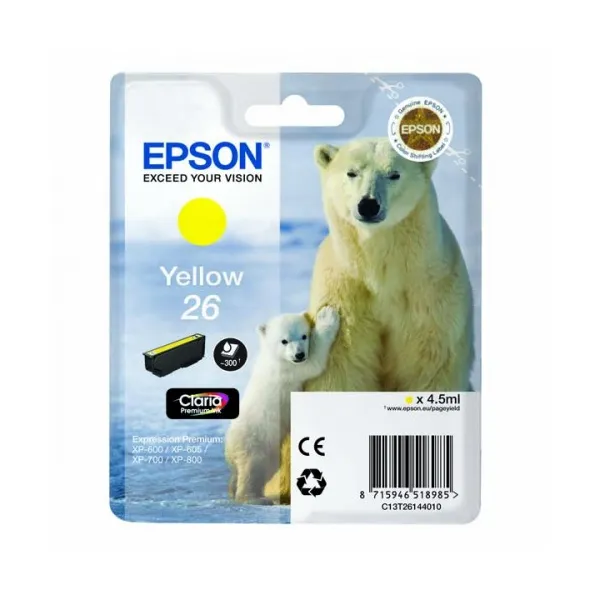 Картридж №26 желтый Epson (C13T26144010)