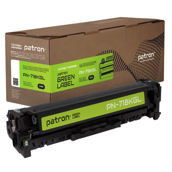 Картридж совместимый Canon 718 черный Green Label Patron (PN-718KGL)