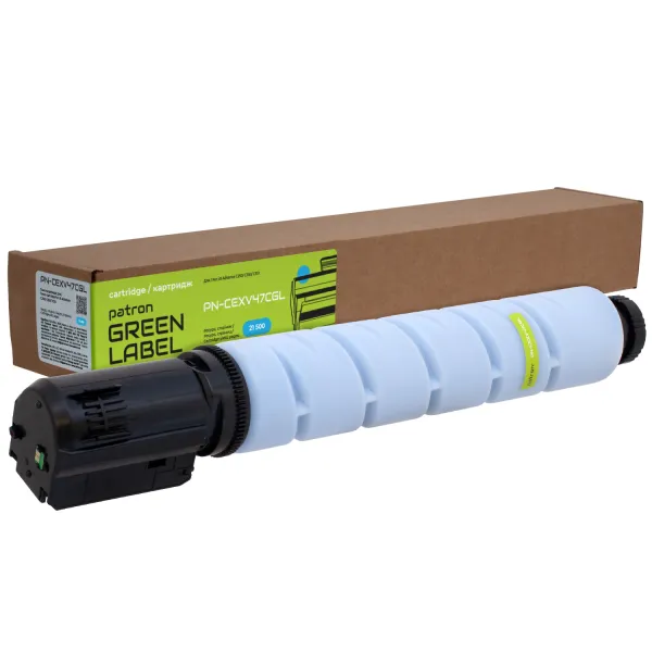 Тонер-картридж совместимый Canon C-EXV47 Green Label, голубой Patron (PN-CEXV47CGL)