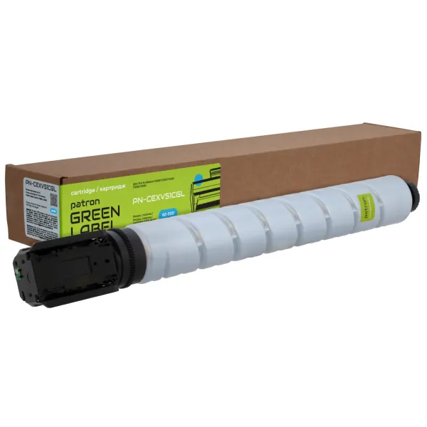 Тонер-картридж совместимый Canon C-EXV51 Green Label, голубой Patron (PN-CEXV51CGL)