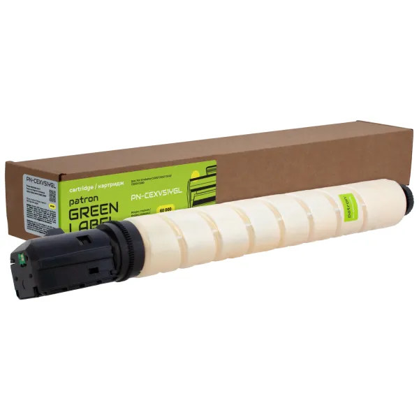 Тонер-картридж совместимый Canon C-EXV51 Green Label, желтый Patron (PN-CEXV51YGL)