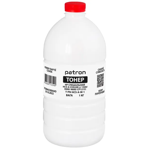 Тонер HP специальный HCS-A флакон, 1 кг, пурпурный Patron (PN-HCS-A-M-1)