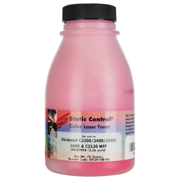 Тонер Oki C3300/3450 флакон, 70 г, пурпуровий SCC