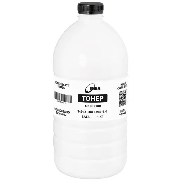 Тонер Oki C5100 флакон, 1 кг, черный Imex (TSM-OML-K-1)