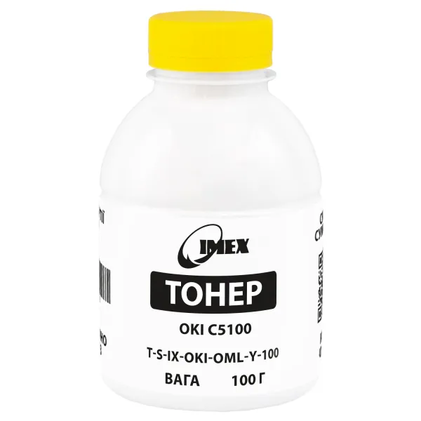 Тонер Oki C5100 флакон, 100 г, желтый Imex (TSM-OML-Y-100)