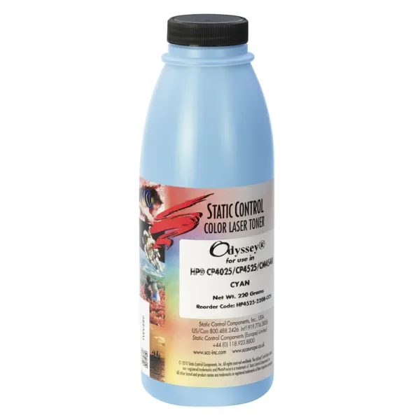 Тонер HP CP4525 флакон, 220 г, голубой SCC (HP4525-220B-COS)