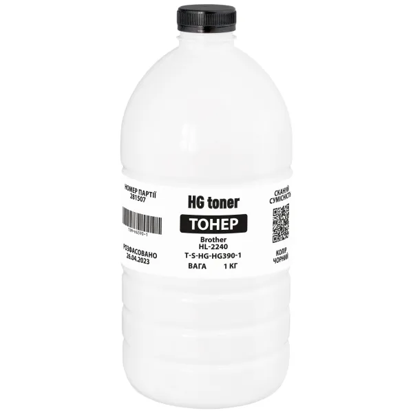 Тонер Brother HL-2240 флакон, 1 кг HG toner (TSM-HG390-1)
