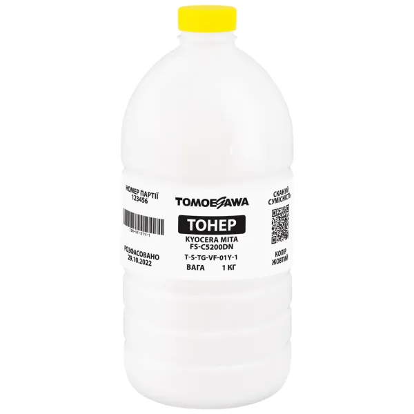 Тонер Kyocera Mita FS-C5200DN флакон, 1 кг, желтый Tomoegawa (TSM-VF-01Y-1)
