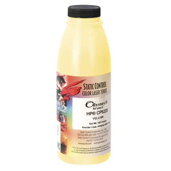 Тонер HP CLJ 5225 флакон, 160 г, желтый SCC (HP5225-160B-YOS)