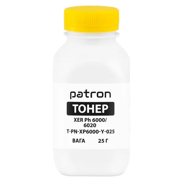 Тонер XER Ph 6000/6020 флакон, 25 г, жовтий Patron (PN-XP6000-Y-025)