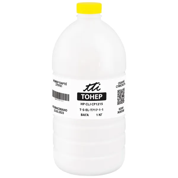Тонер HP CLJ CP1215 флакон, 1 кг, жовтий TTI (TSM-T717-1-1)