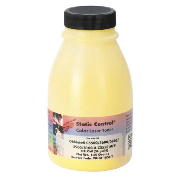 Тонер Oki 5800 флакон, 105 г, желтый SCC (OKI58-105B-Y)