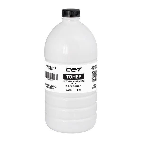 Тонер HP универсальный M18 флакон, 1 кг CET (TSM-M18-1)