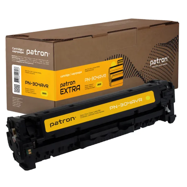 Картридж совместимый HP 304A (CC532A) желтый Extra Patron (PN-304AYR)
