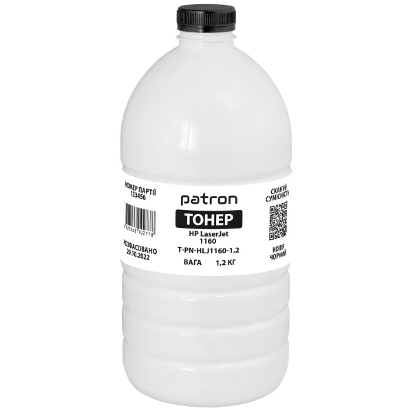 Тонер HP LJ 1160 флакон, 1,2 кг Patron (PN-HLJ1160-1.2)